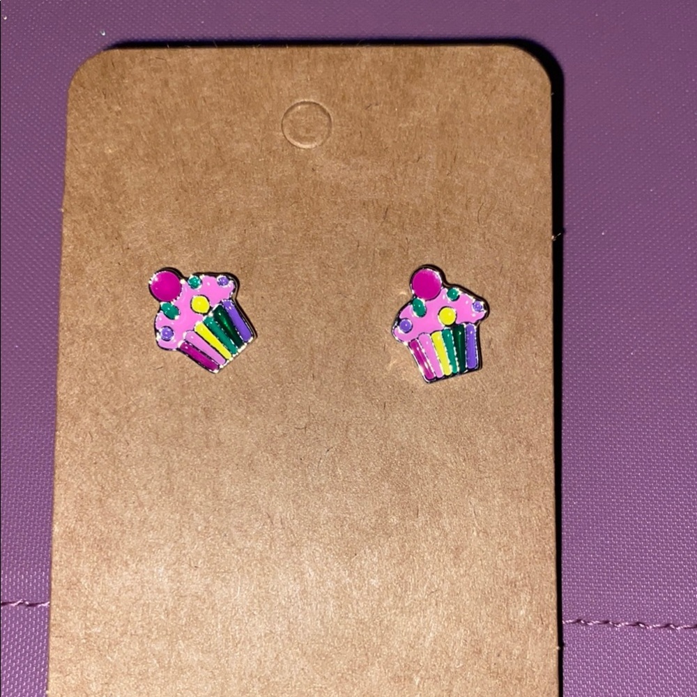 Pink and Purple Gift Box Earrings Jewelry